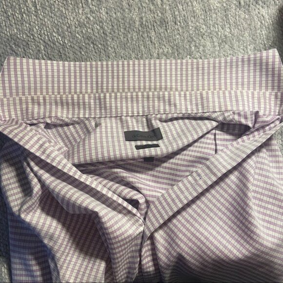 Calvin Klein Men 16 32/33  Purple Non Iron Slim Fit Long Sleeve Dress Shirt - Picture 7 of 9